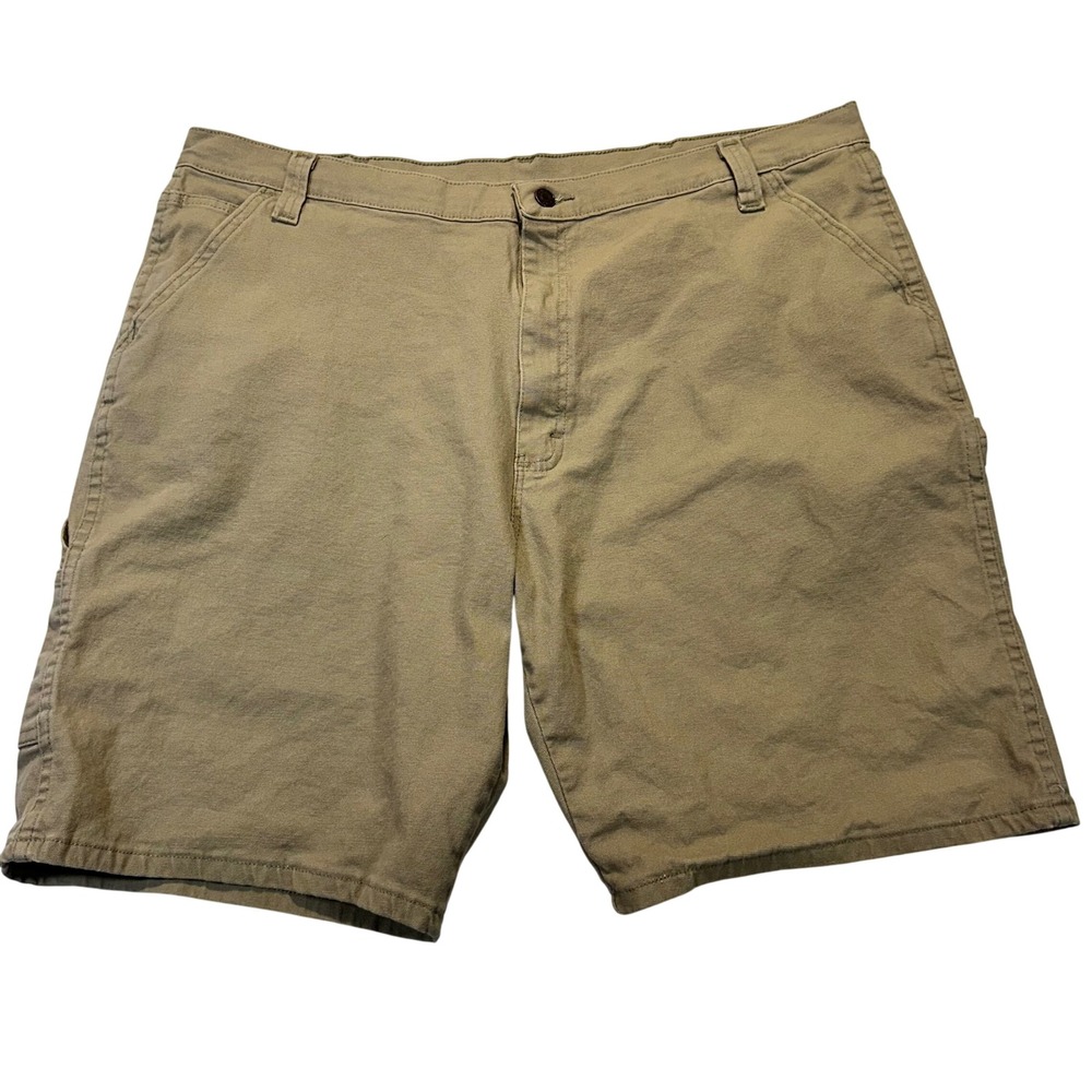 Wrangler Carpenter Shorts Mens 42 Khaki Tan Canvas Utility Workwear 112336562